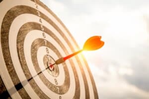 Dart in a target